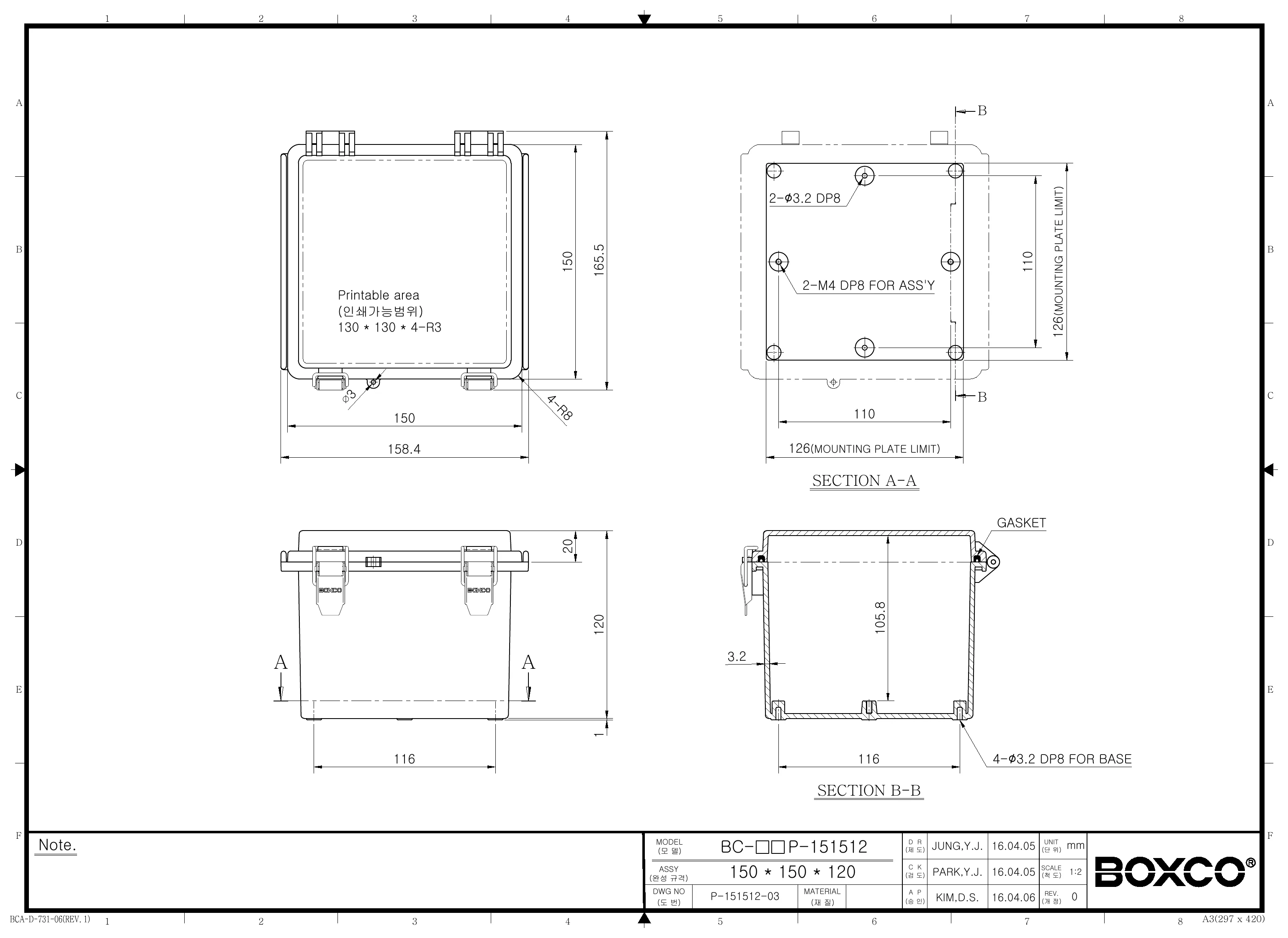 BC-CTP-151512 Dimensions (mm)