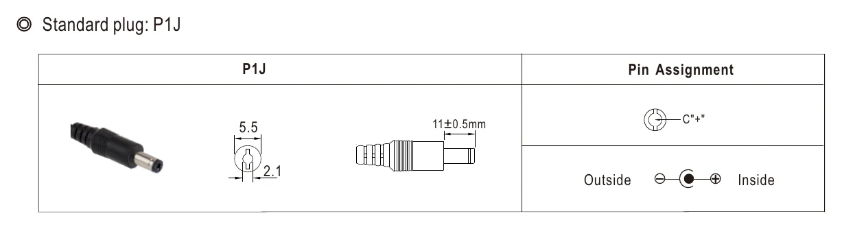 GSM60B24-P1J DC output plug