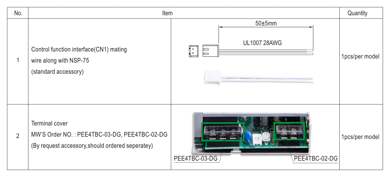 NSP-75-12 Accessory List