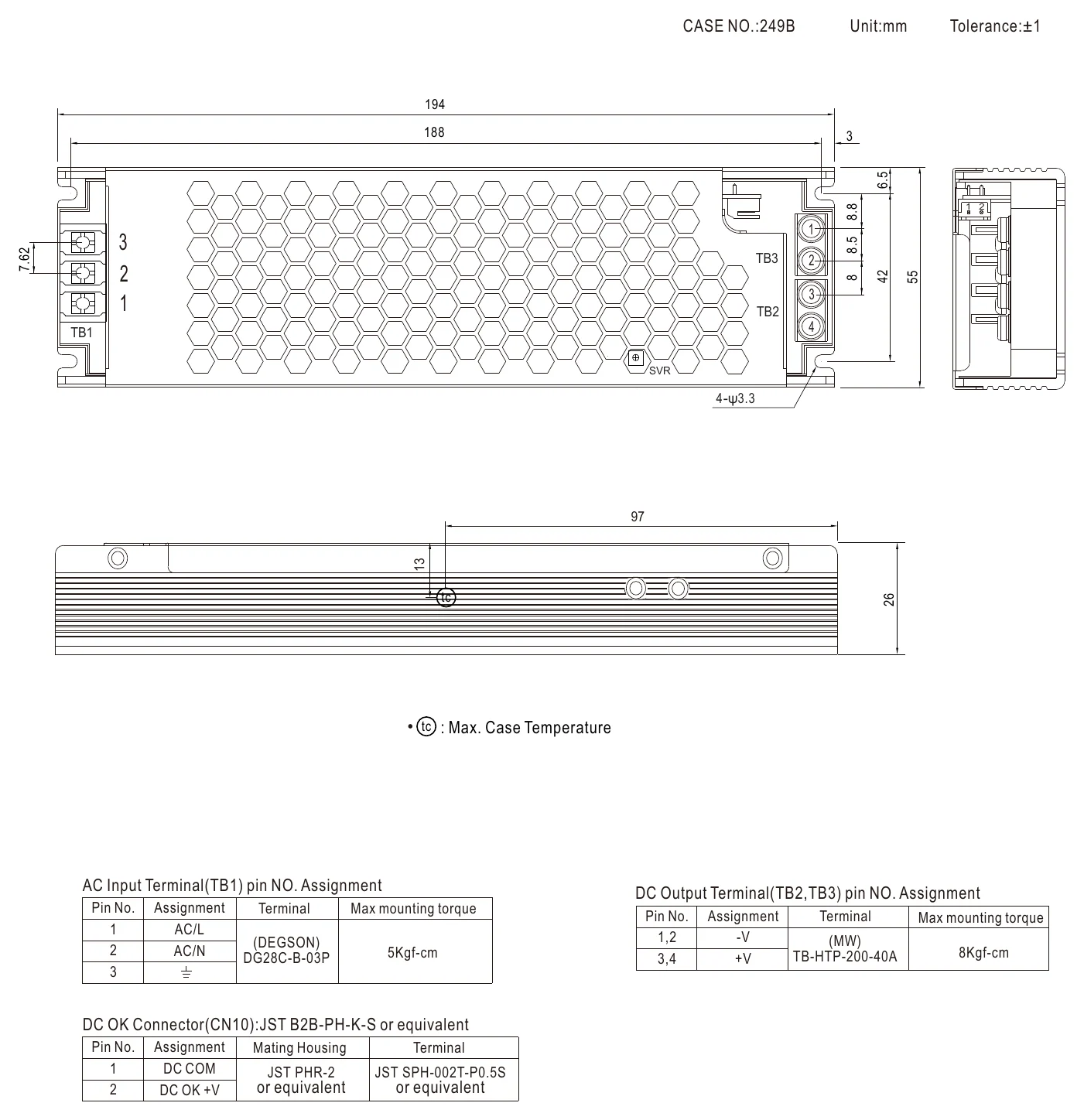 UHP-200-24 Mechanical Specification