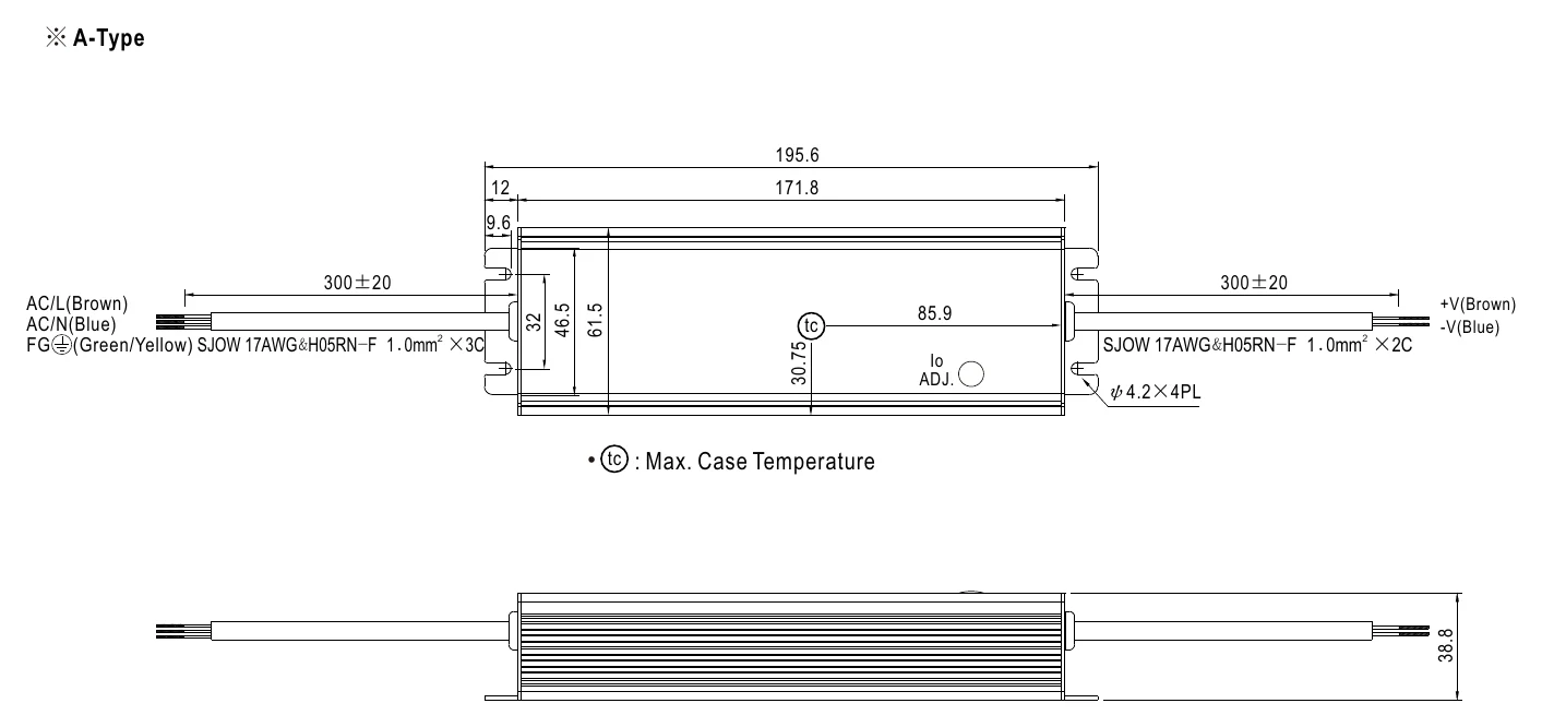 HLG-80H-C700A MECHANICAL SPECIFICATION ※ A-Type