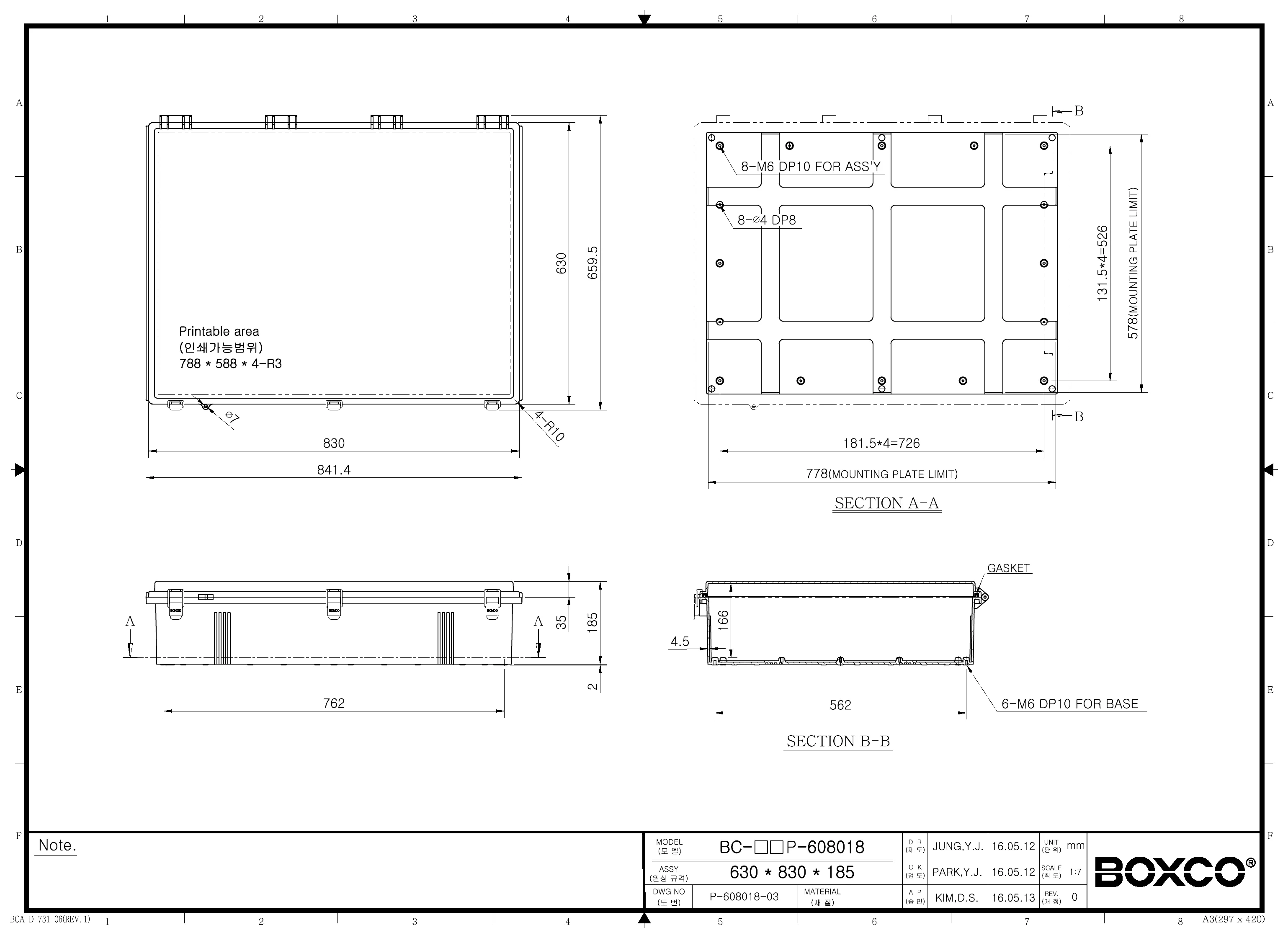 BC-CTP-608018 Dimensions (mm)