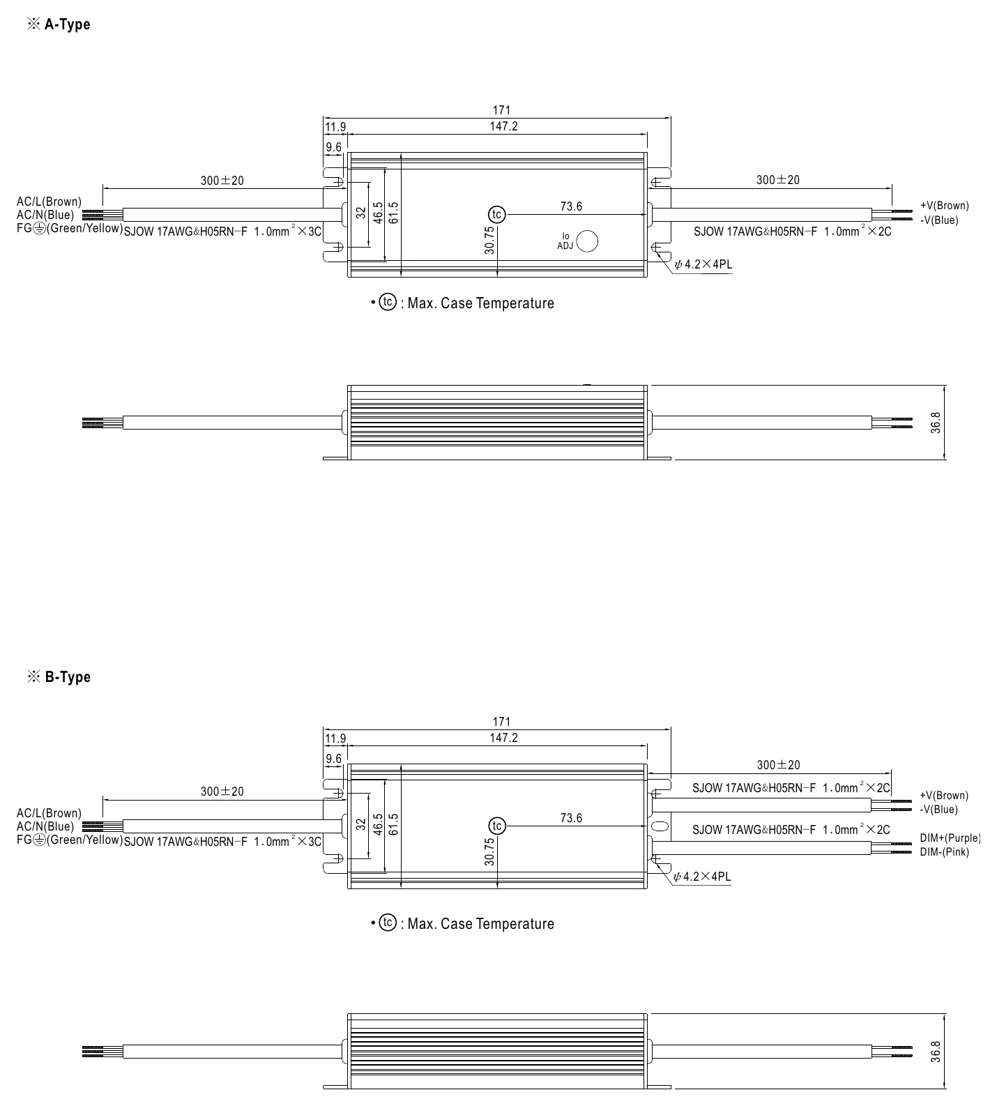 HLG-60H-C350B MECHANICAL SPECIFICATION