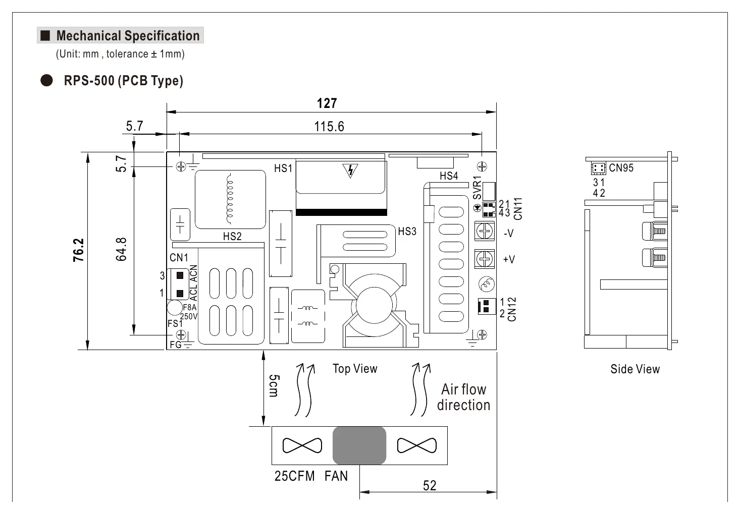 RPS-500-36 Mechanical Specification