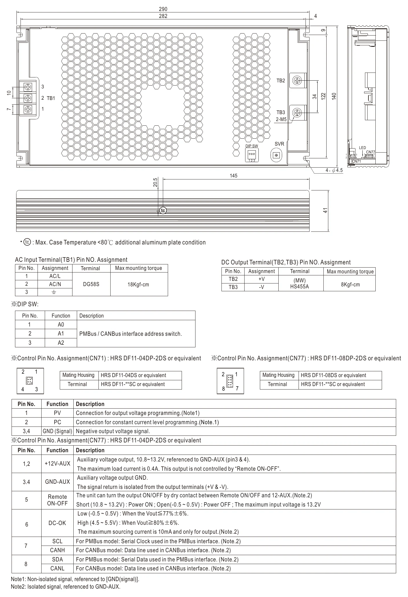 UHP-1500-380E MECHANICAL SPECIFICATION (Blank/PM