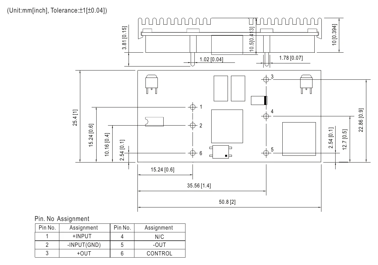NSD10-48S12 Mechanical Specification