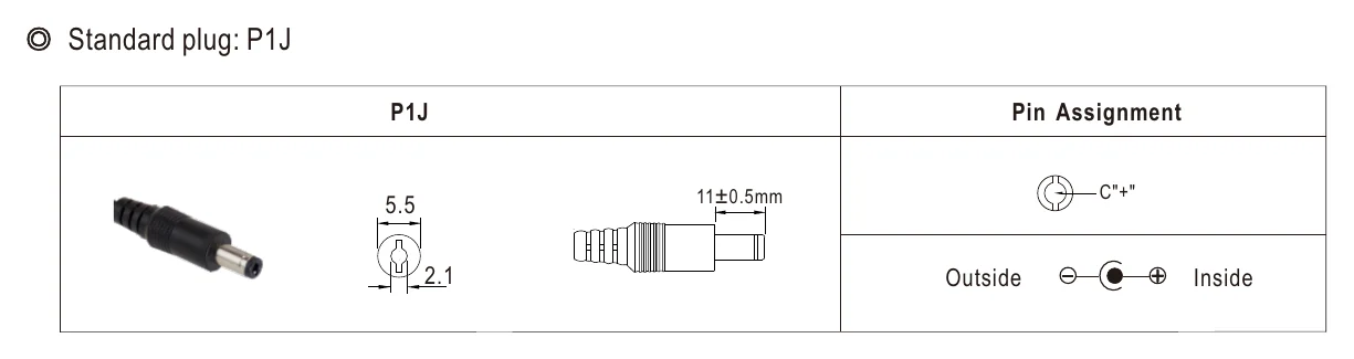 GSM40B05-P1J DC output plug