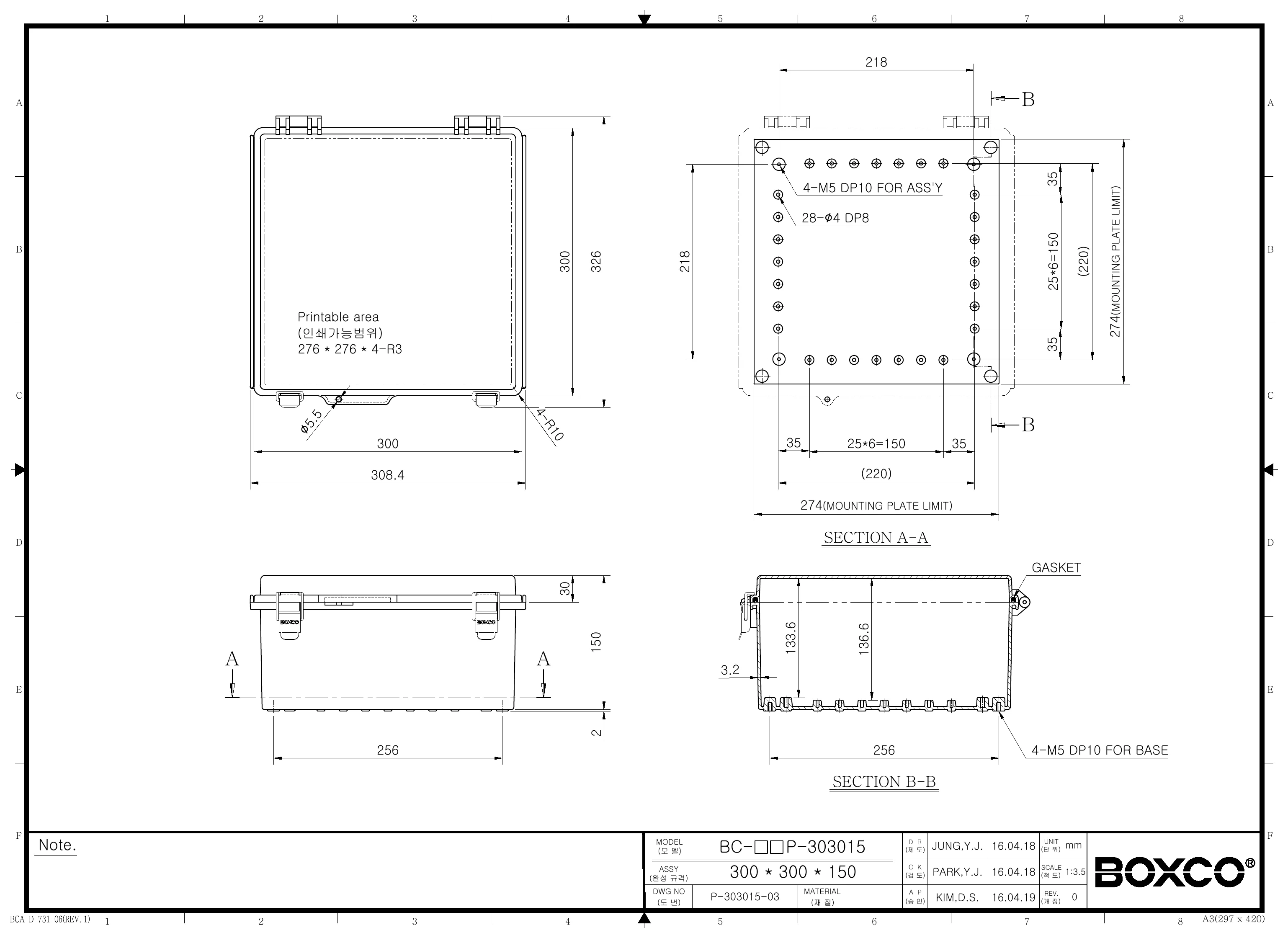 BC-CTP-303015 Dimensions (mm)