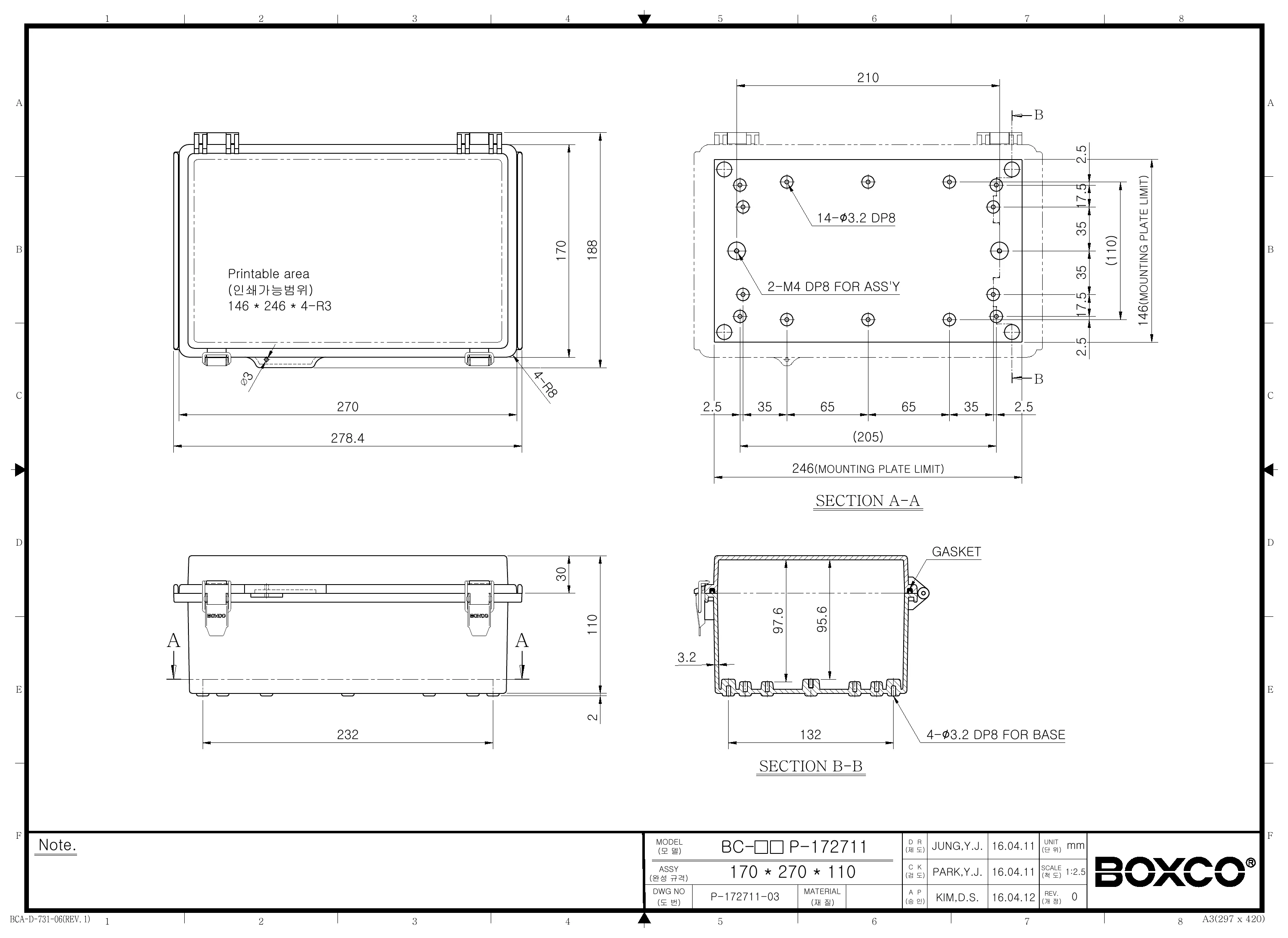 BC-CTP-172711 Dimensions (mm)