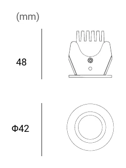 Archilight Omega 35 Downlight 4.5W Dimensions (mm)