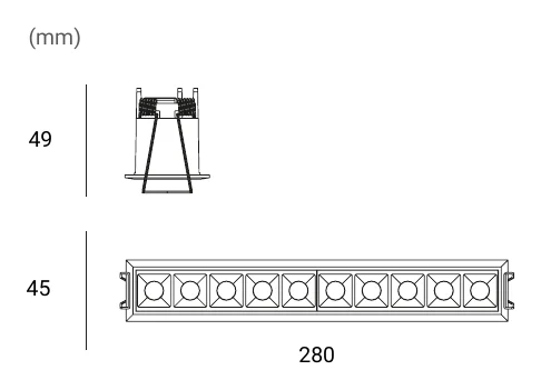 Archilight Lattice 10 Downlight 20W Dimensions (mm)
