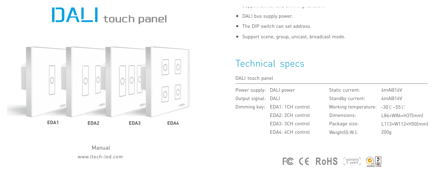 EDA1 touch panel