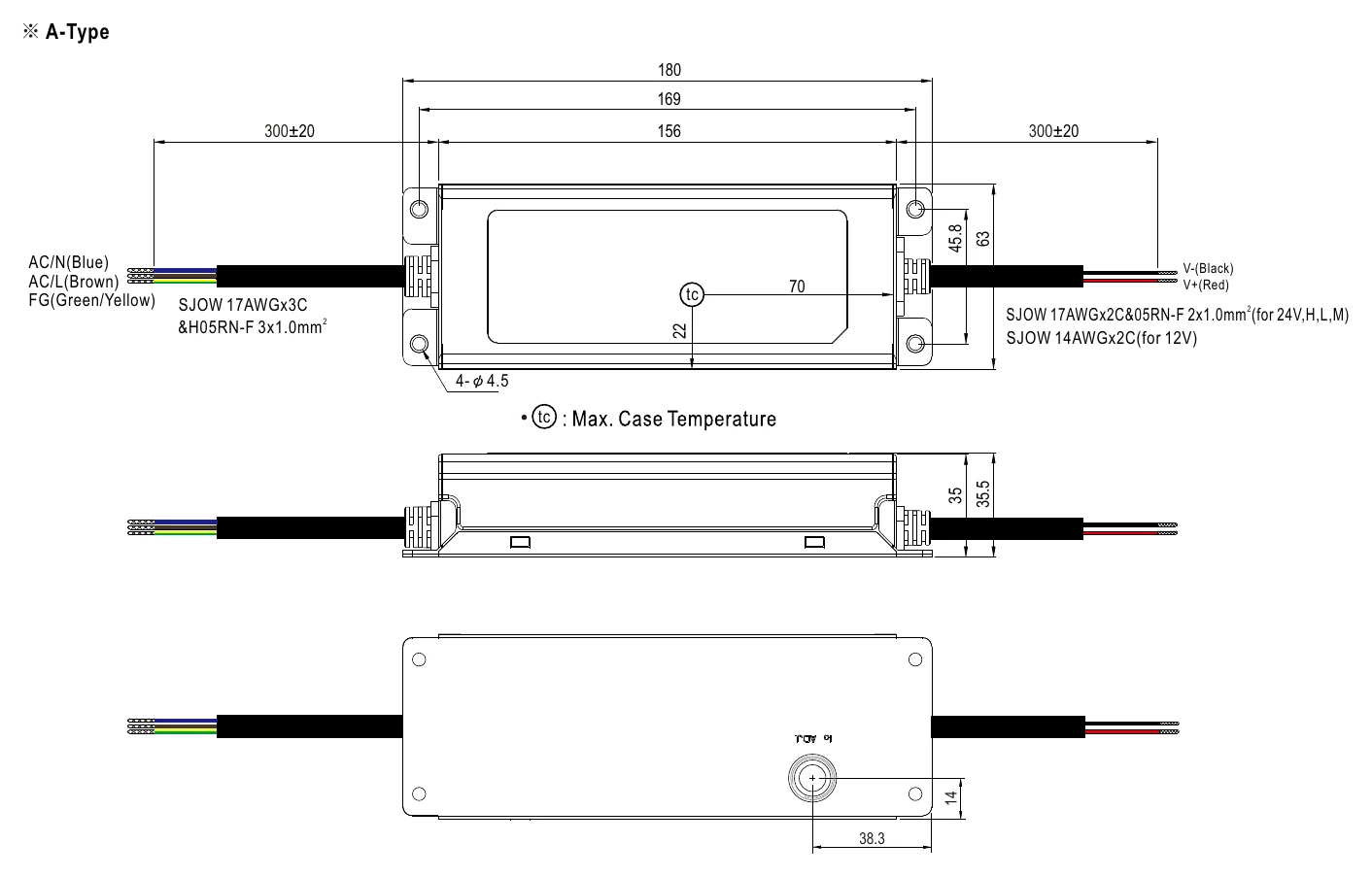 XLG-150-24-A MECHANICAL SPECIFICATION ※ A-Type