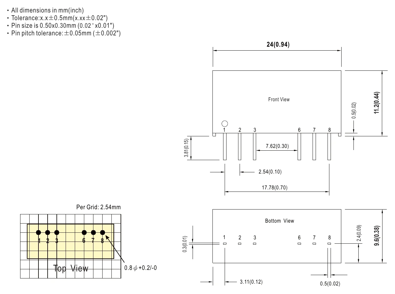 SPB09B-24 Mechanical Specification