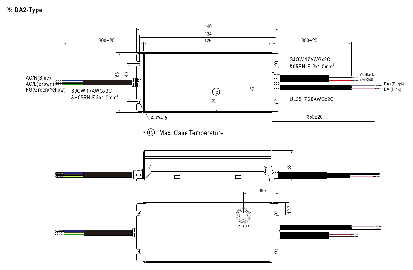 XLG-75-L-DA2 MECHANICAL SPECIFICATION