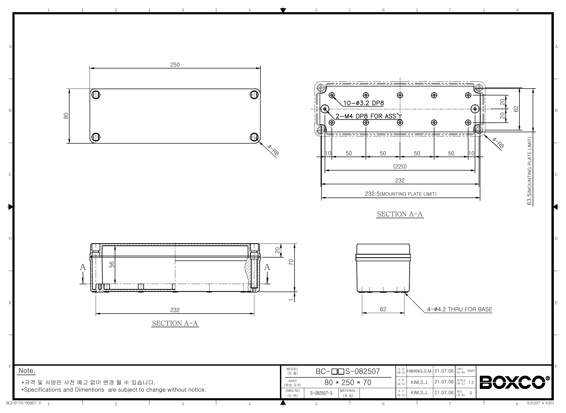 BC-CGS-082507 Dimensions (mm)