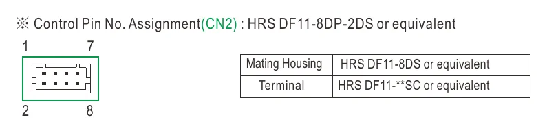 MSP-1600-12 ※ Control Pin No. Assignment(CN2) : HRS DF11-8DP-2DS or…