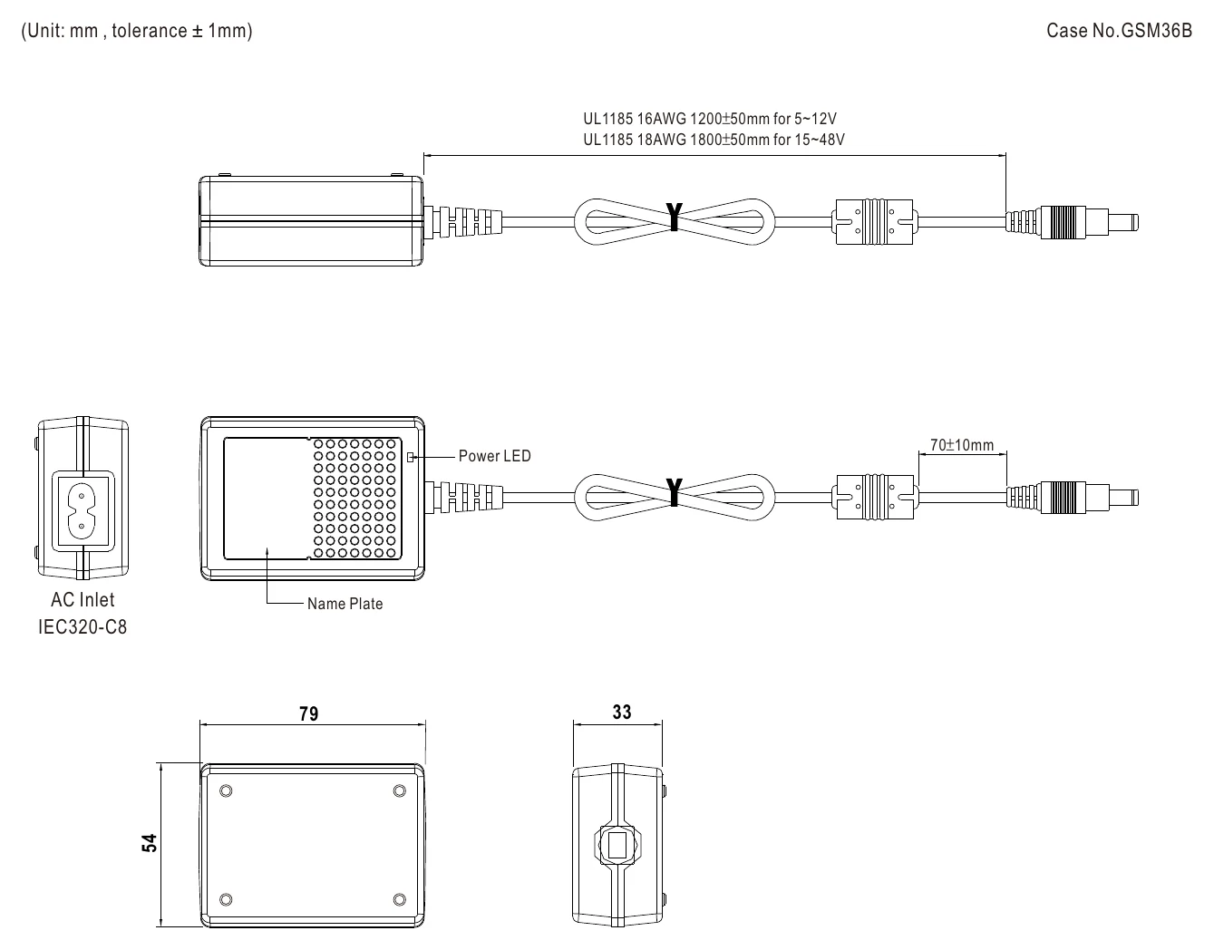 GST18B24-P1J Mechanical Specification