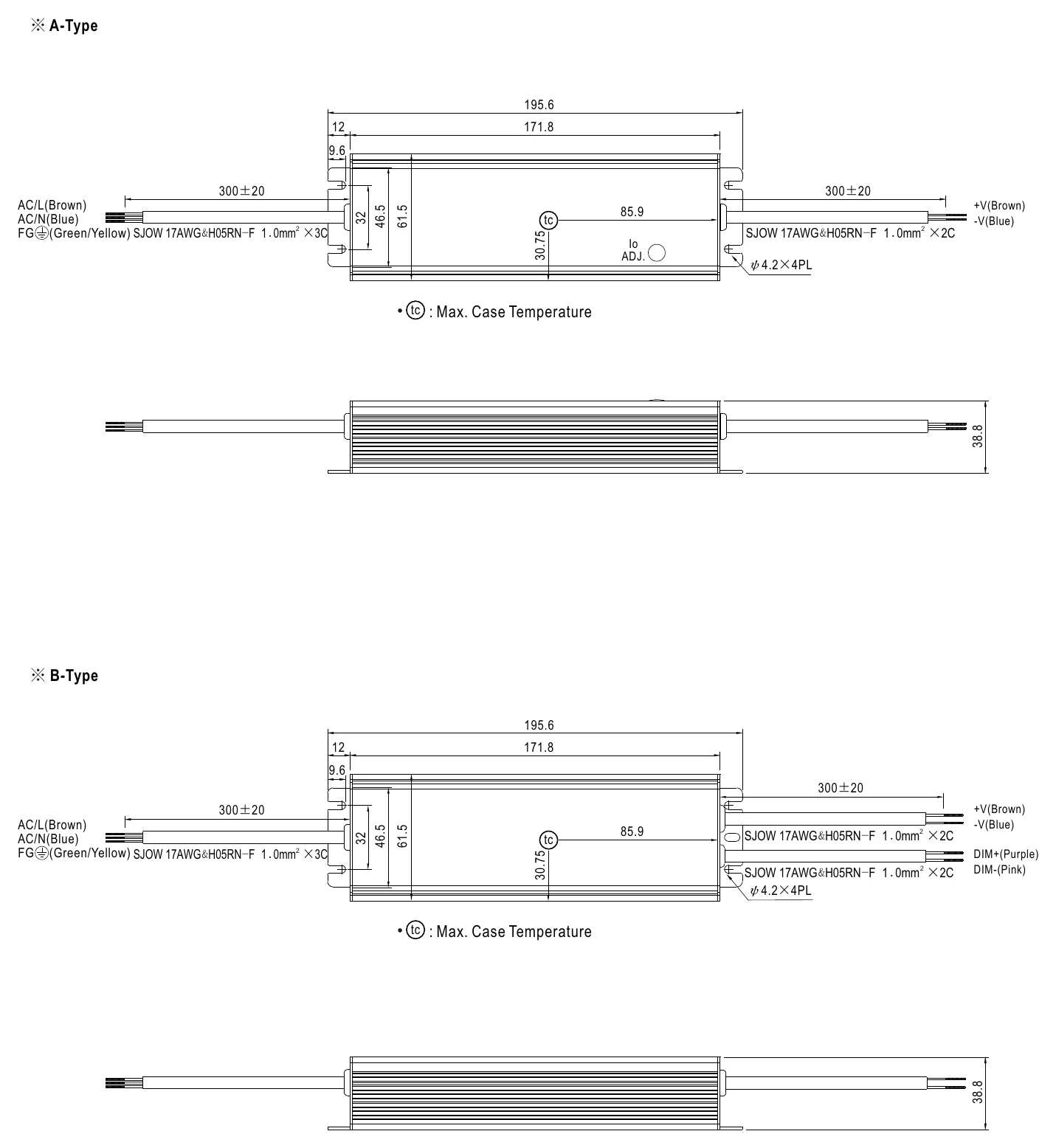 HLG-80H-C350B MECHANICAL SPECIFICATION