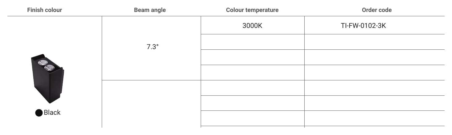 TI-FW-0102-3K Finish colour