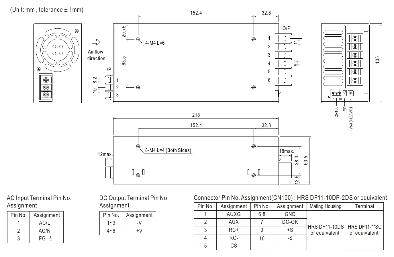 MSP-600-24 Mechanical Specification
