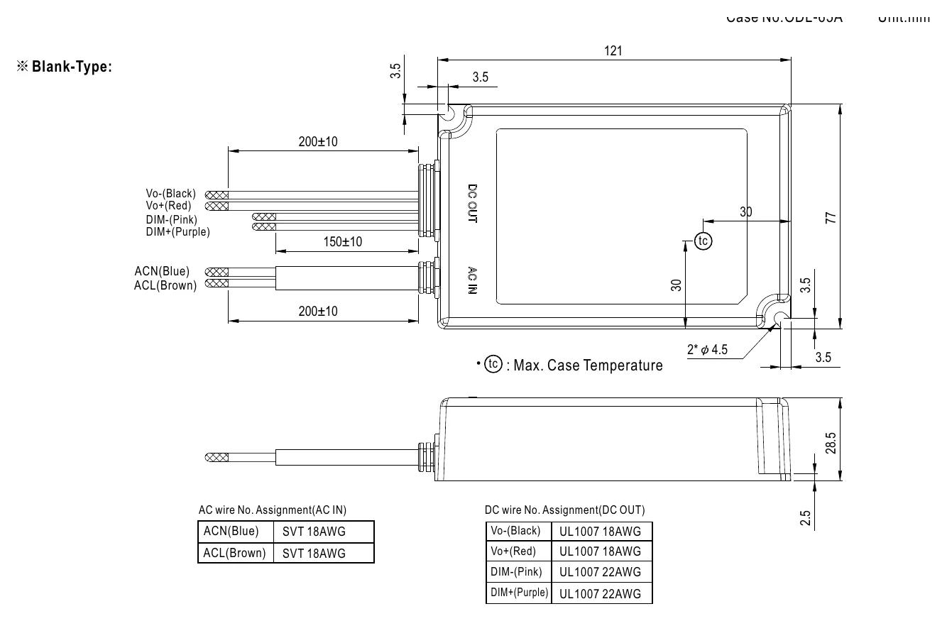ODLV-65-24 MECHANICAL SPECIFICATION