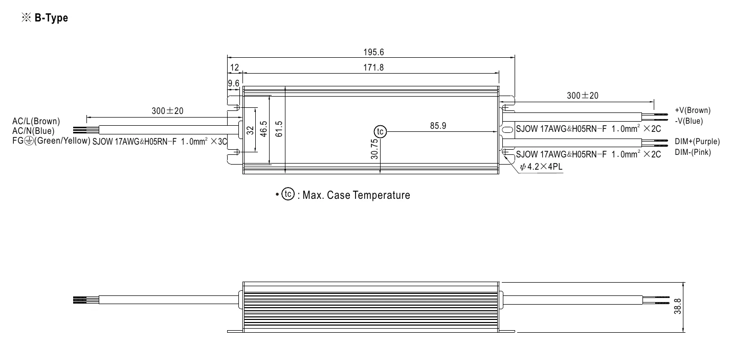 HLG-80H-C700B MECHANICAL SPECIFICATION ※ B-Type