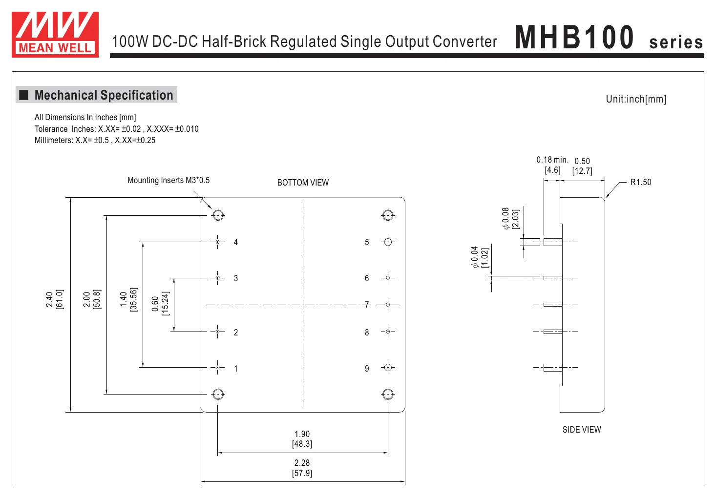 MHB100-48S05 MHB100 series