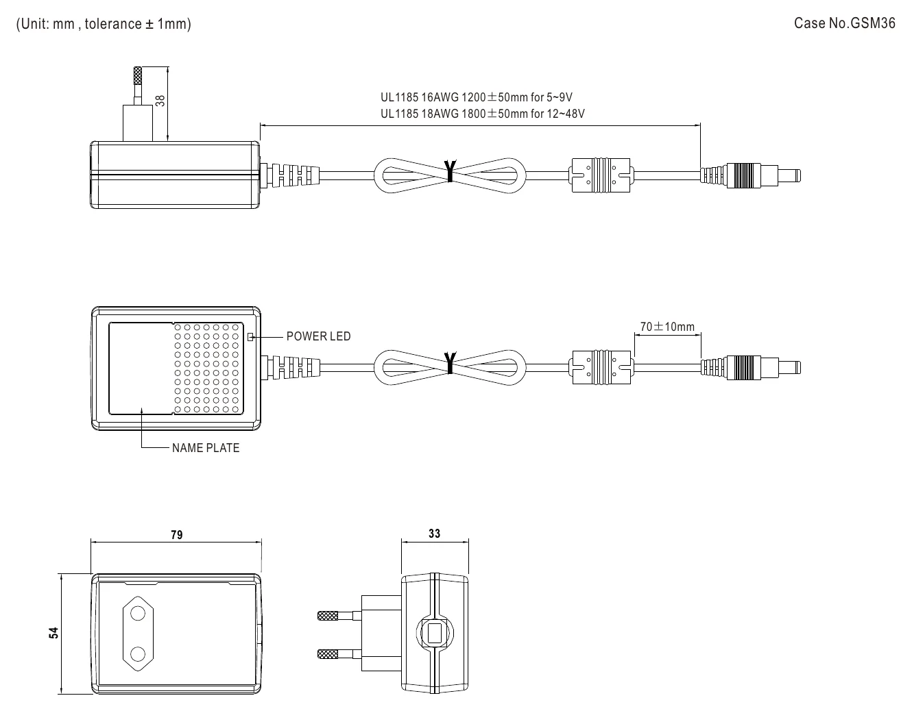 GSM18E07-P1J Mechanical Specification
