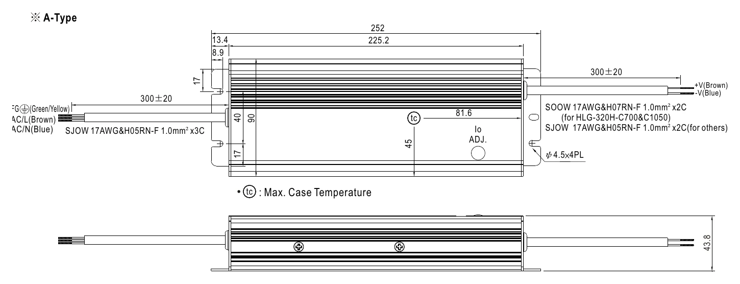 HLG-320H-C1050A MECHANICAL SPECIFICATION ※ A-Type