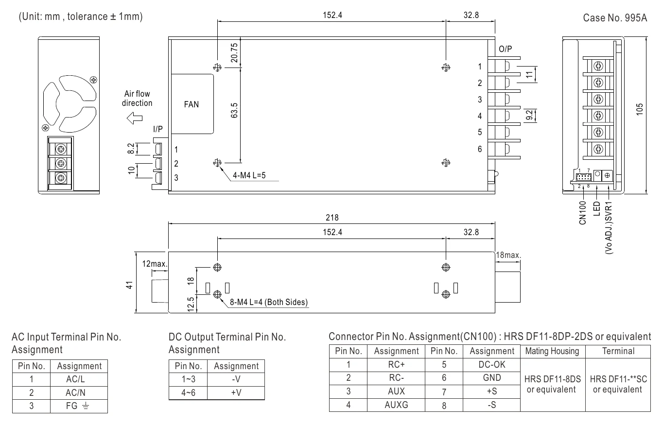 MSP-450-15 Mechanical Specification