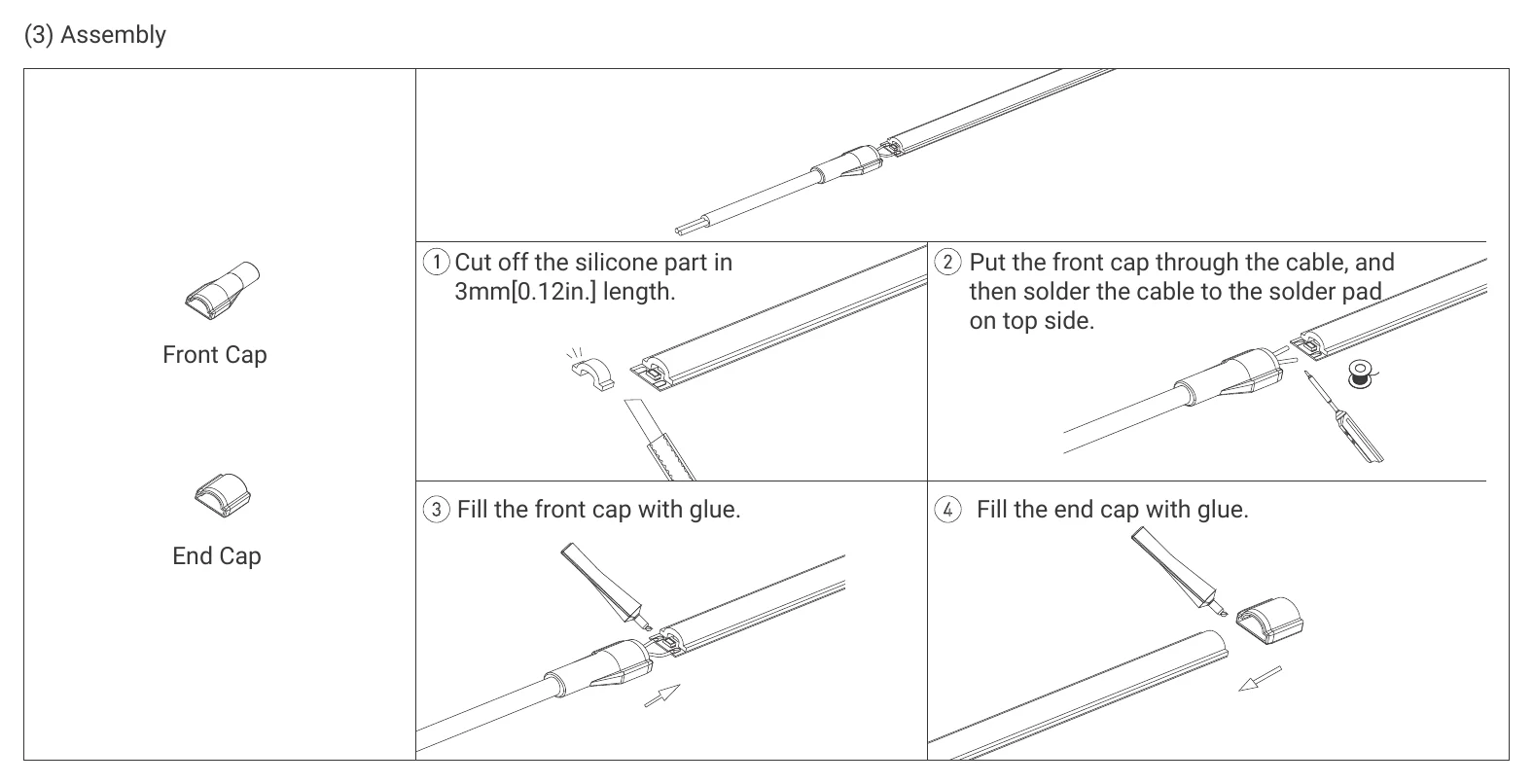 Archilight LED Strip Pro Pure Flow IP67 (3) Assembly