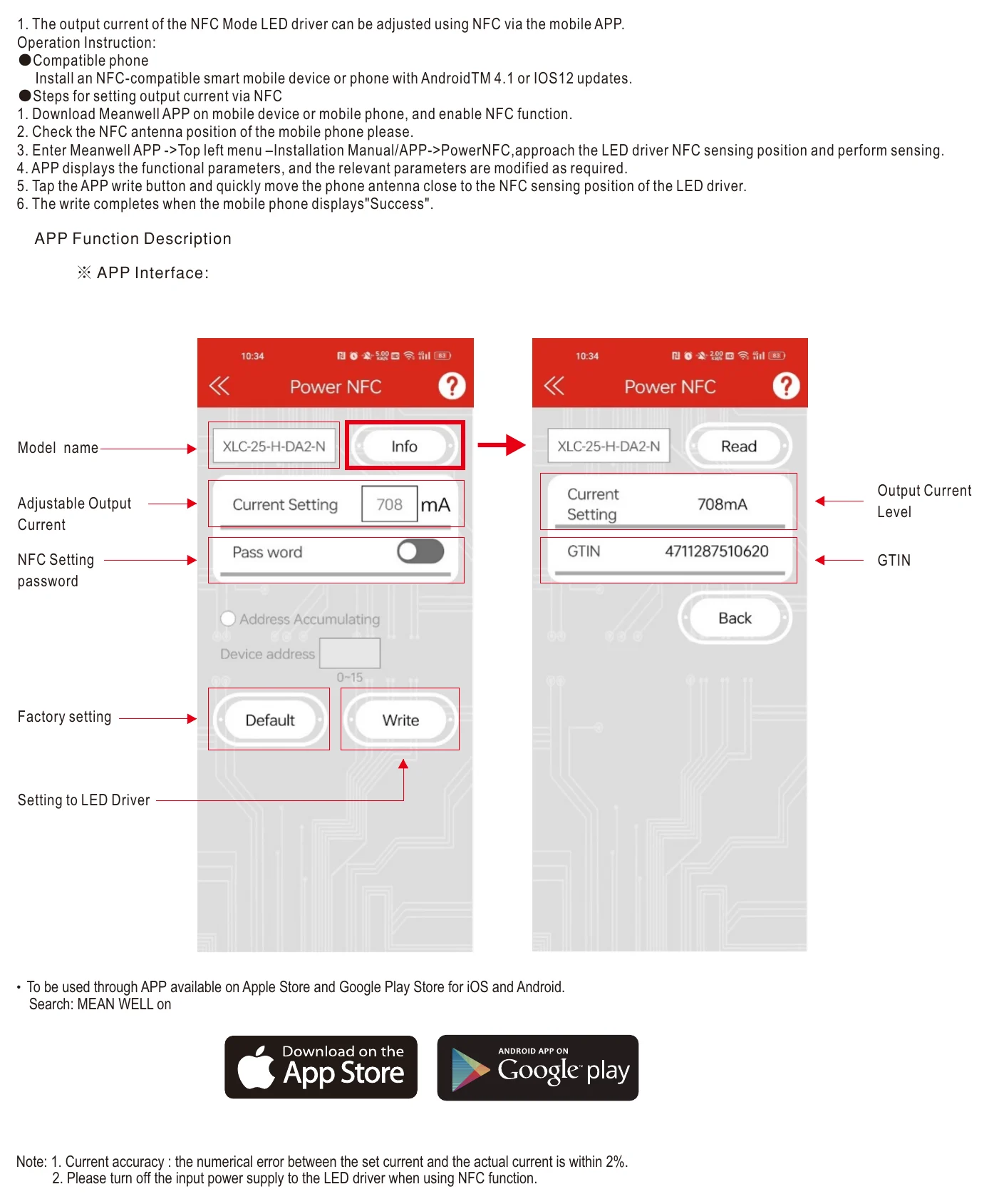 XLC-40-H-S NFC Function Description
