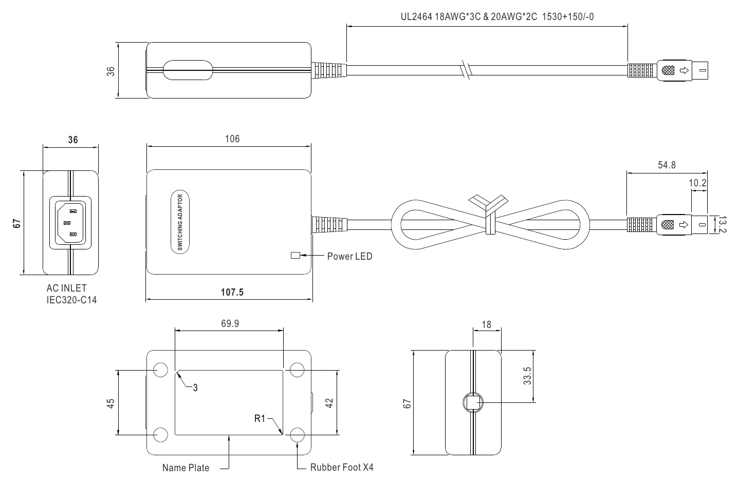 GP25A13D-R1B Mechanical Specification