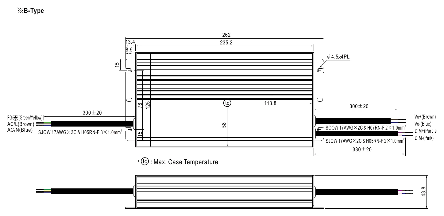 HLG-480H-C2800B MECHANICAL SPECIFICATION ※B-Type
