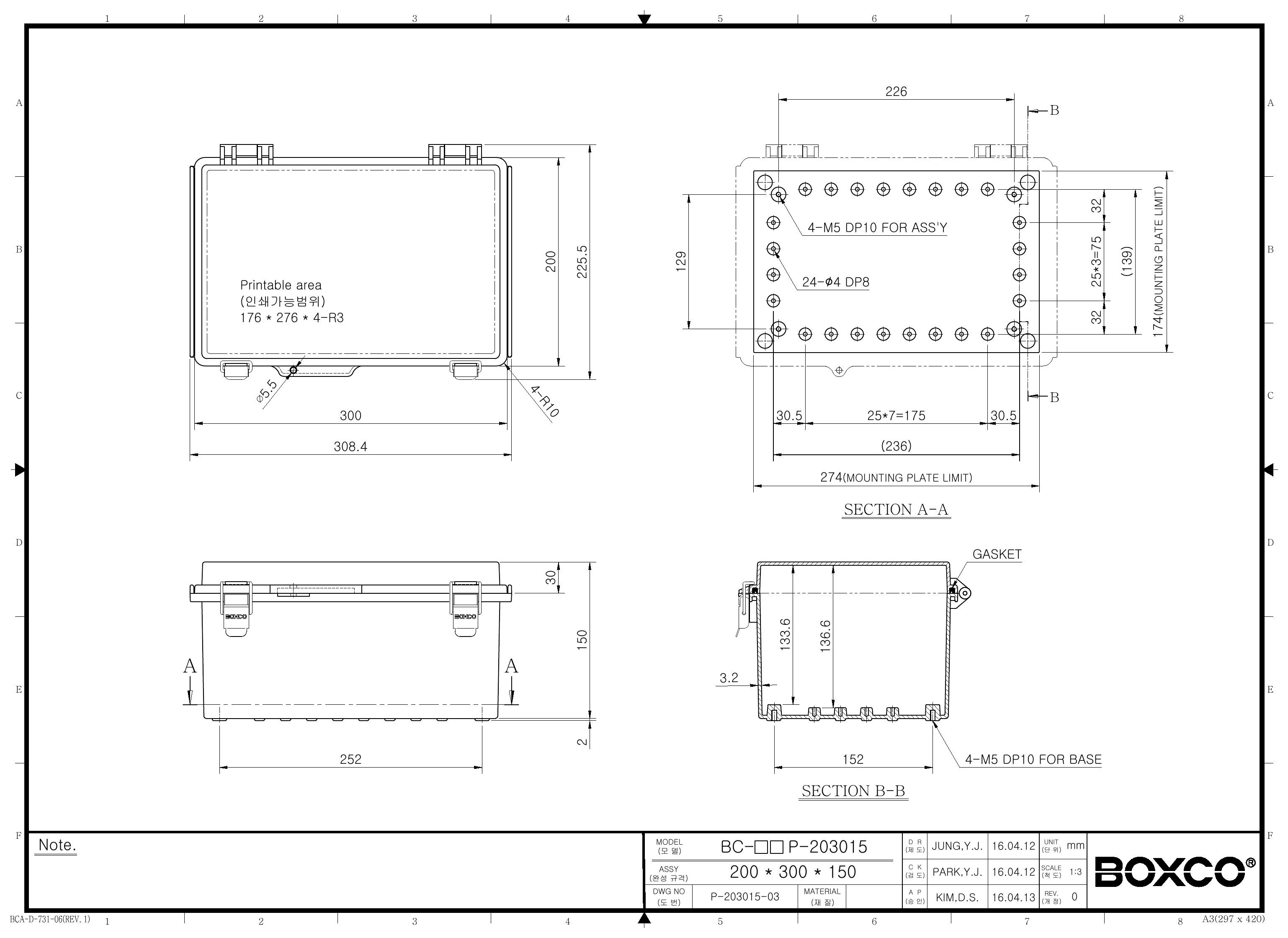 BC-CTP-203015 Dimensions (mm)