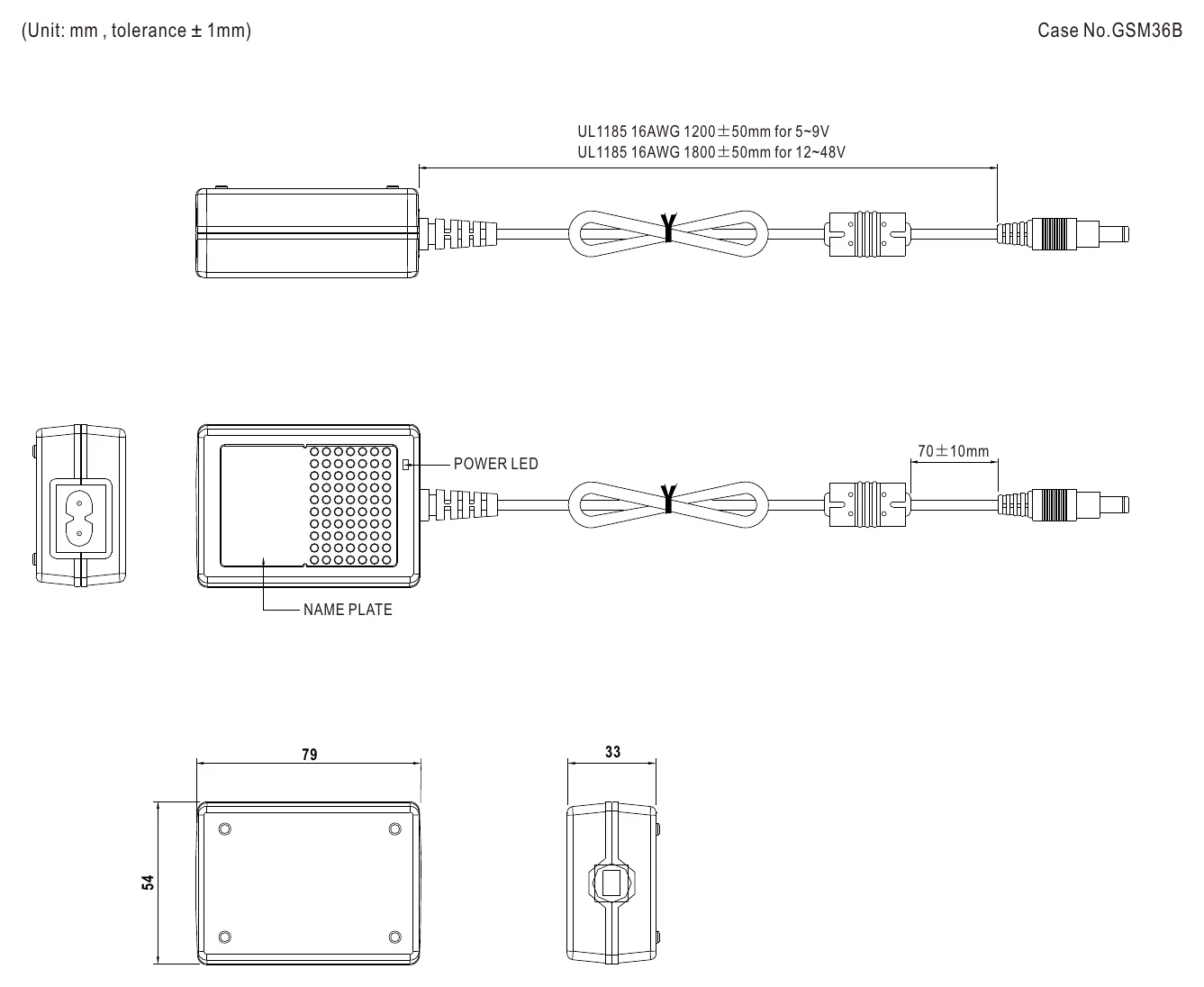 GSM36B05-P1J Mechanical Specification