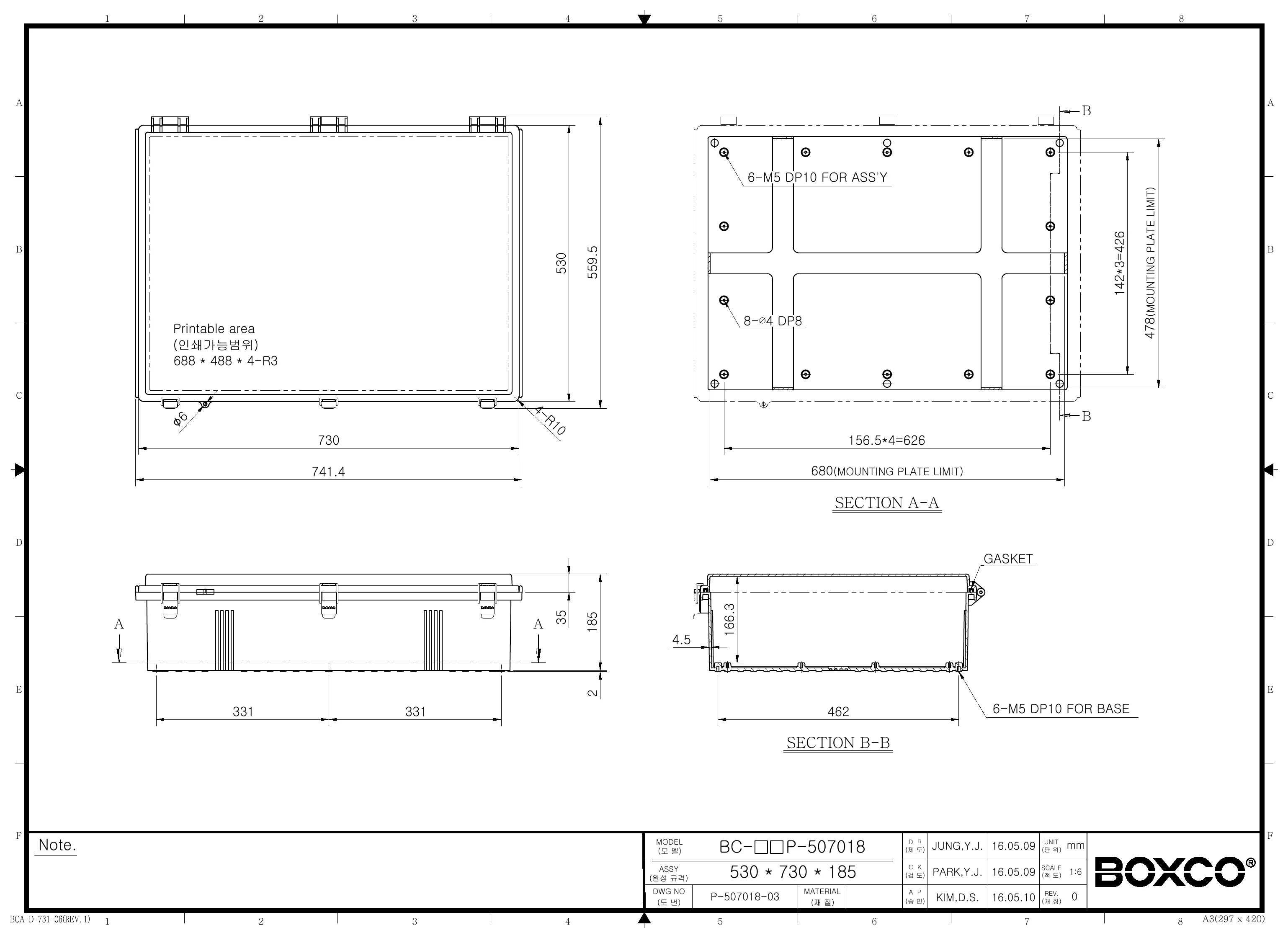 BC-CTP-507018 Dimensions (mm)