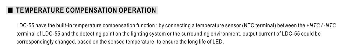 LDC-55B TEMPERATURE COMPENSATION OPERATION