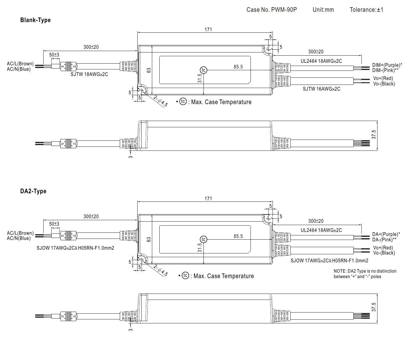 PWM-90-24DA2 Mechanical Specification