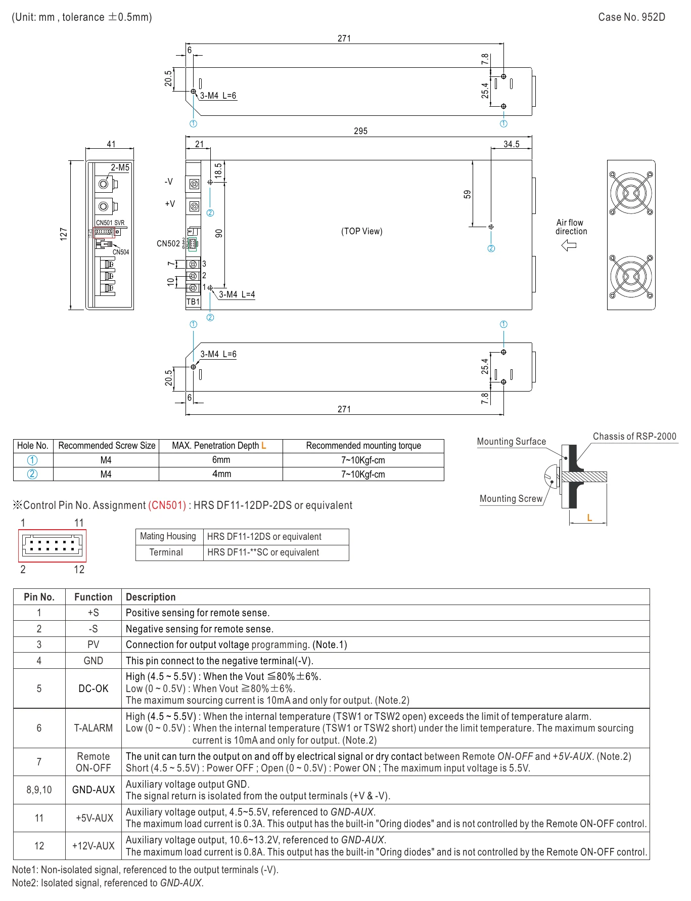 RSP-2000-48 Mechanical Specification