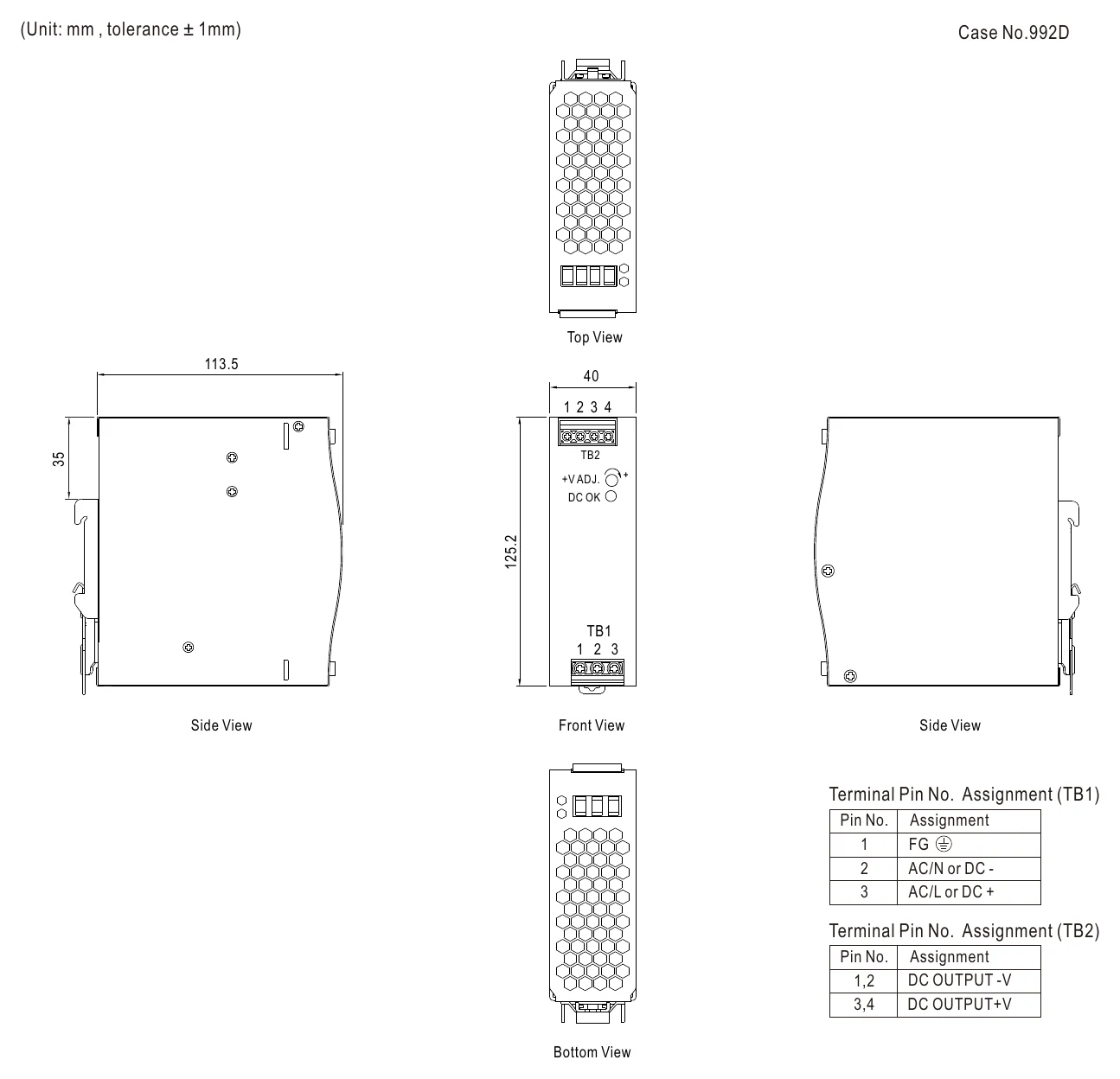 EDR-120-12 Mechanical Specification