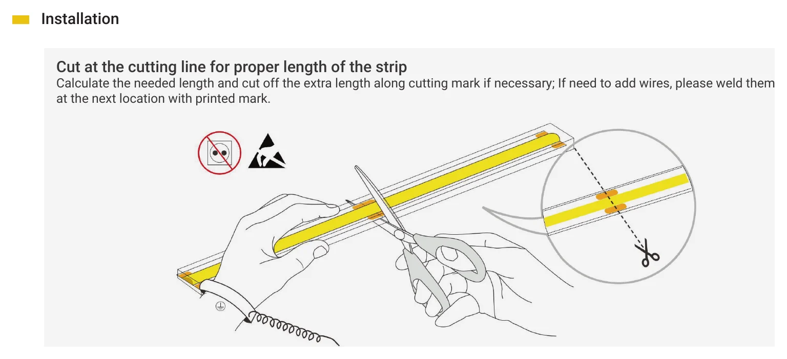 Archilight Pure Lume COB Strip - IP66 Installation