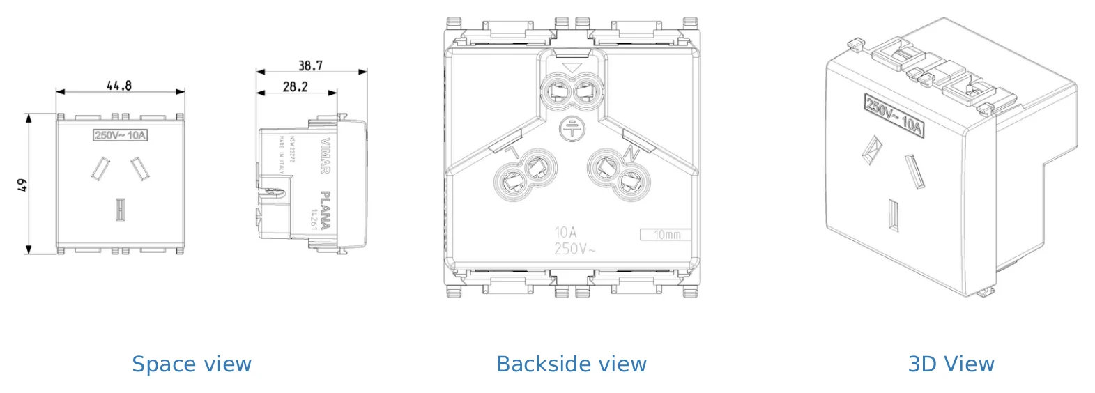 Z-VM12SOC-RASH Socket outlet VM-14261: drawing