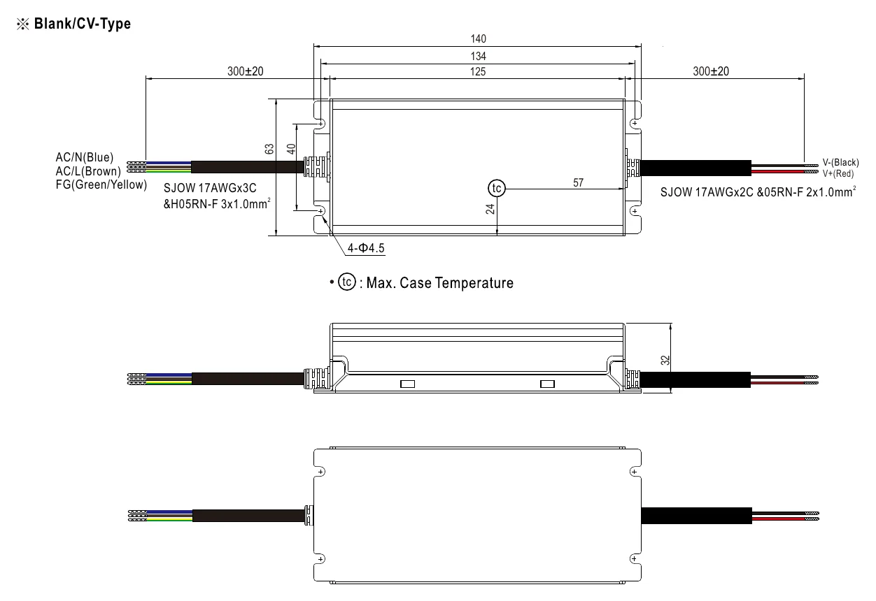 XLG-75-24-AB MECHANICAL SPECIFICATION ※ Blank/CV-Type