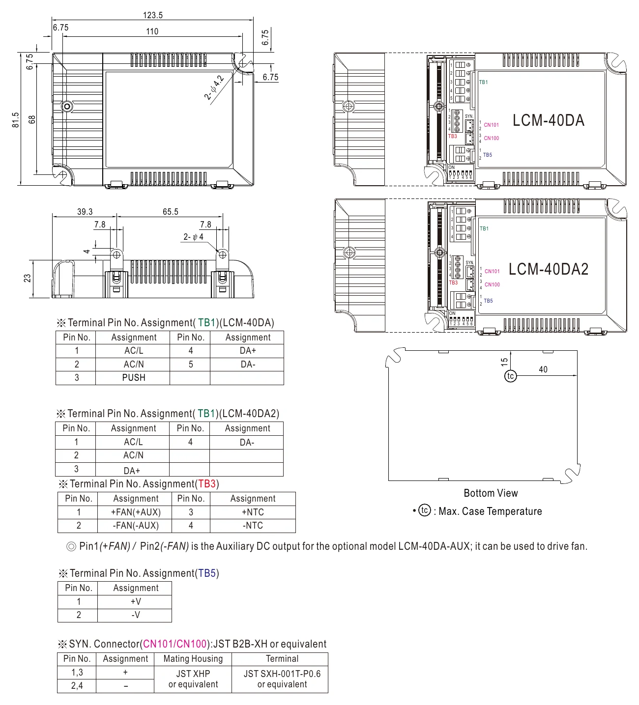 LCM-40DA MECHANICAL SPECIFICATION