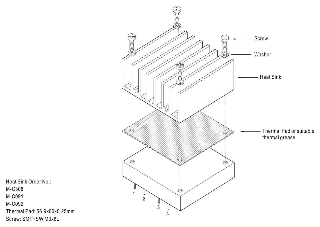 MHB100-48S05 Heatsink Assembly