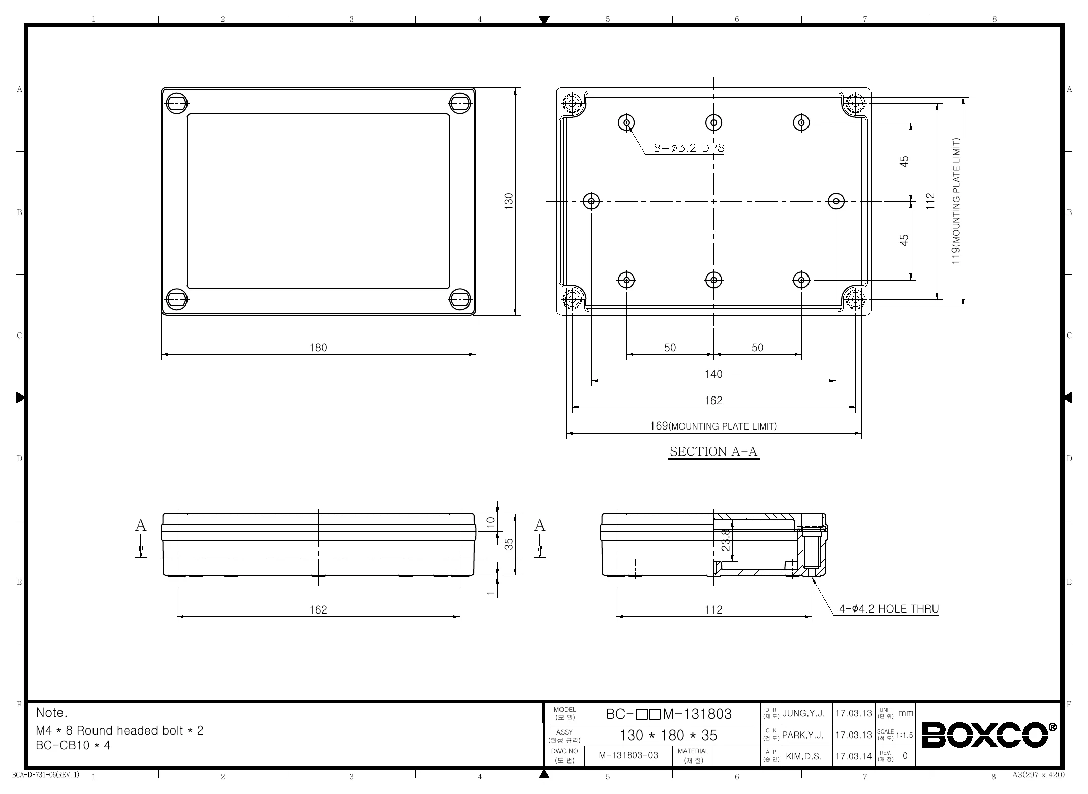 BC-CGM-131803 Dimensions (mm)