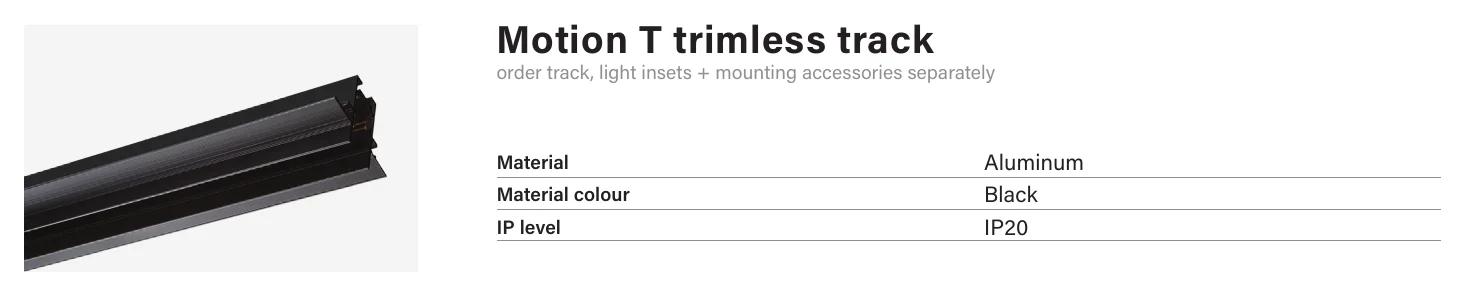 Archilight Motion T Track 48V Motion T trimless track