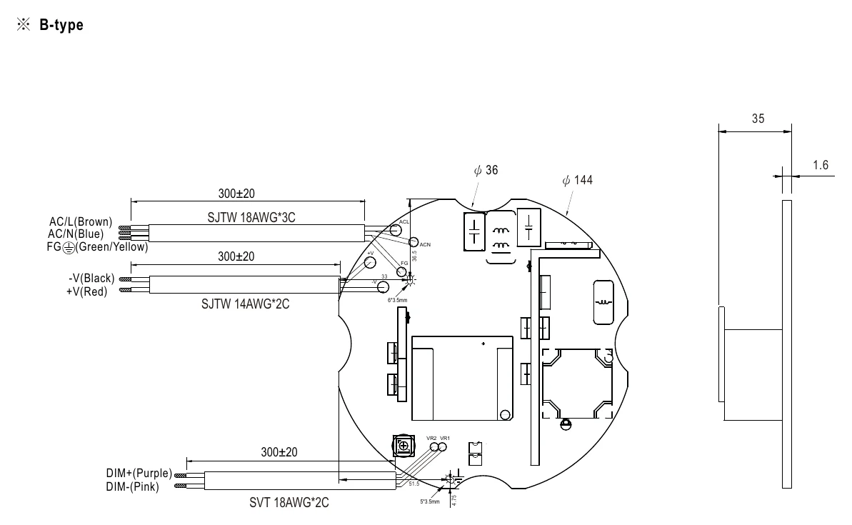 HBG-240P-60B MECHANICAL SPECIFICATION ※ B-type
